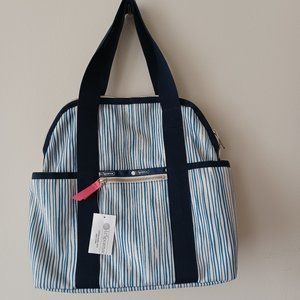 NWT LeSportsac Double Trouble Backpack White/Blue